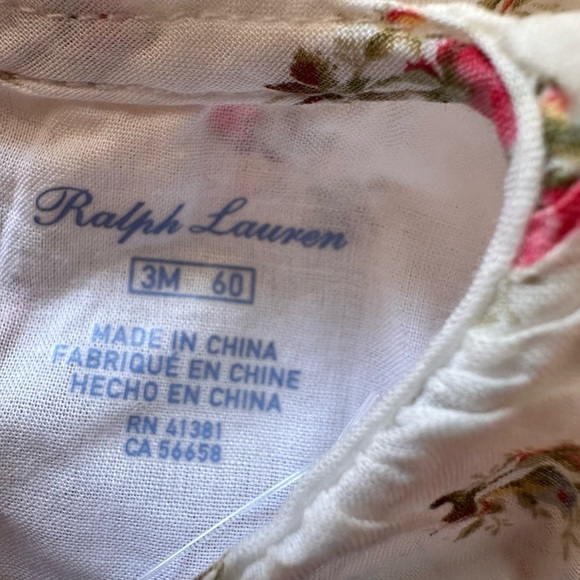 Ralph Lauren Cotton Floral Baby Blouse 3M NWT - Picture 3 of 3